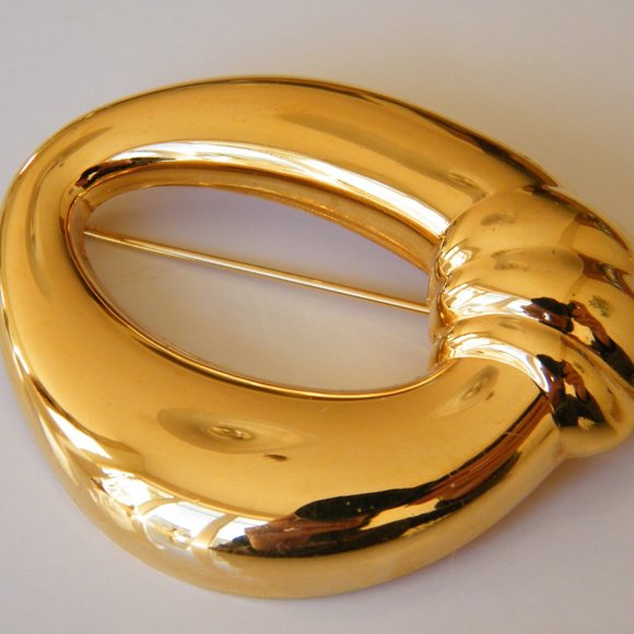 Beautiful Monet Brooch Signed Gold Plated - Picture 4 of 7